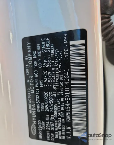 2020 Hyundai Palisade Limited from USA, damaged, VIN KM8R54HEXLU140341